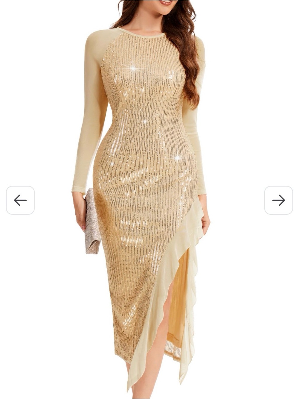 Aupuls Sparkly Prom Dresses for Teens Sequin Long Gala Dress for Women